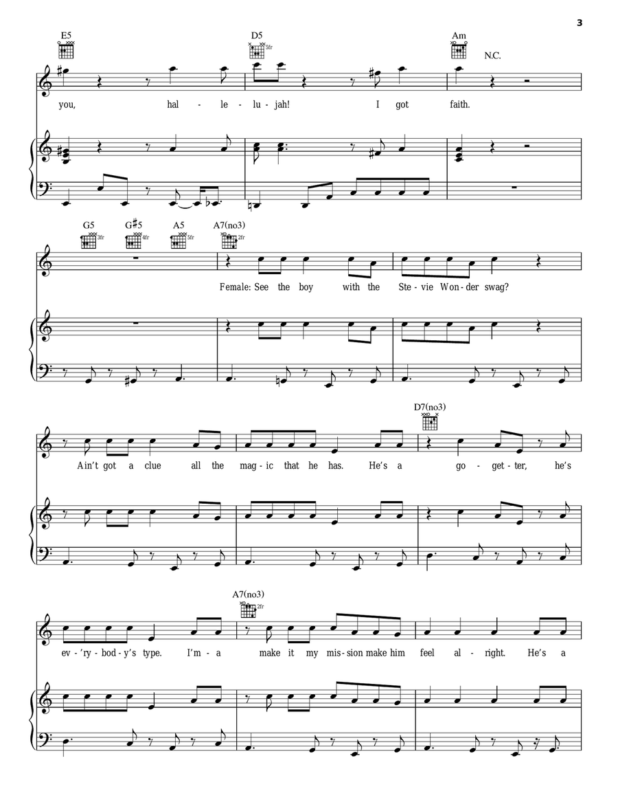 Faith Faith Piano, Vocal, Guitar scores gallery preview page 3