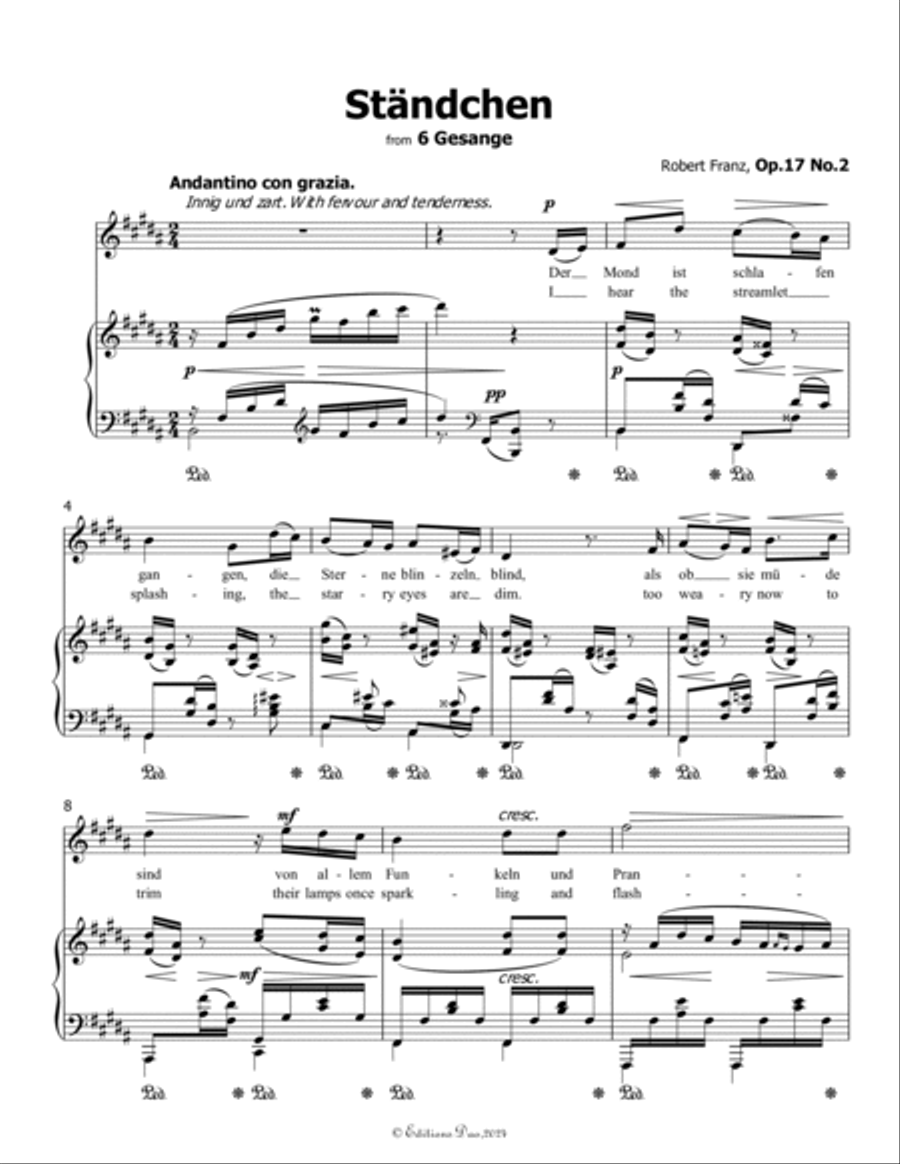 Standchen, by Robert Franz, in B Major Voice scores gallery preview page 3