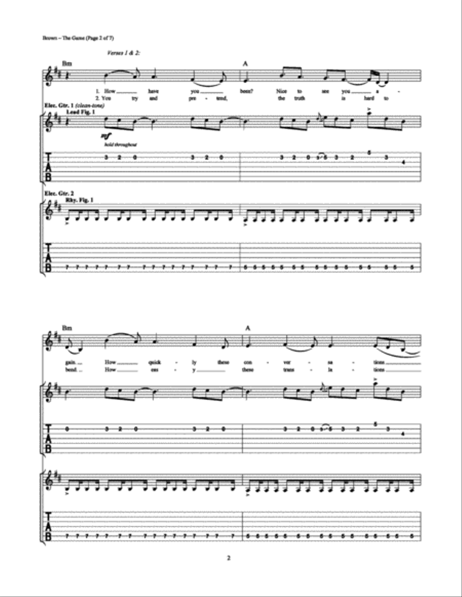 The Game Electric Guitar scores gallery preview page 2