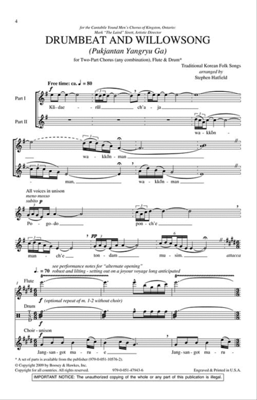 Drumbeat and Willowsong 2-Part scores gallery preview page 2
