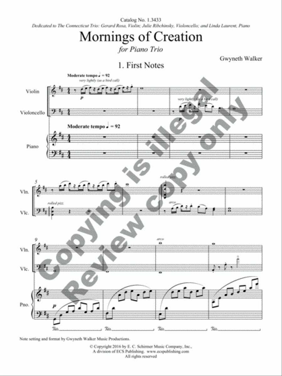 Mornings of Creation Piano Trio scores gallery preview page 3