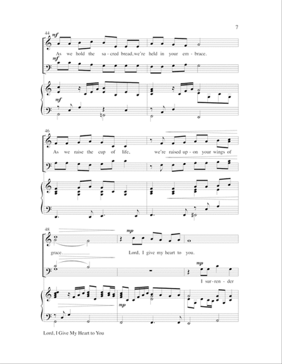 Lord, I Give My Heart to You 4-Part scores gallery preview page 7
