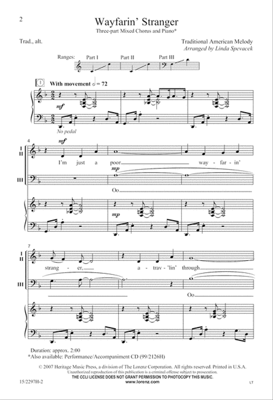 Wayfarin' Stranger Wayfarin' Stranger 3-Part scores gallery preview page 3