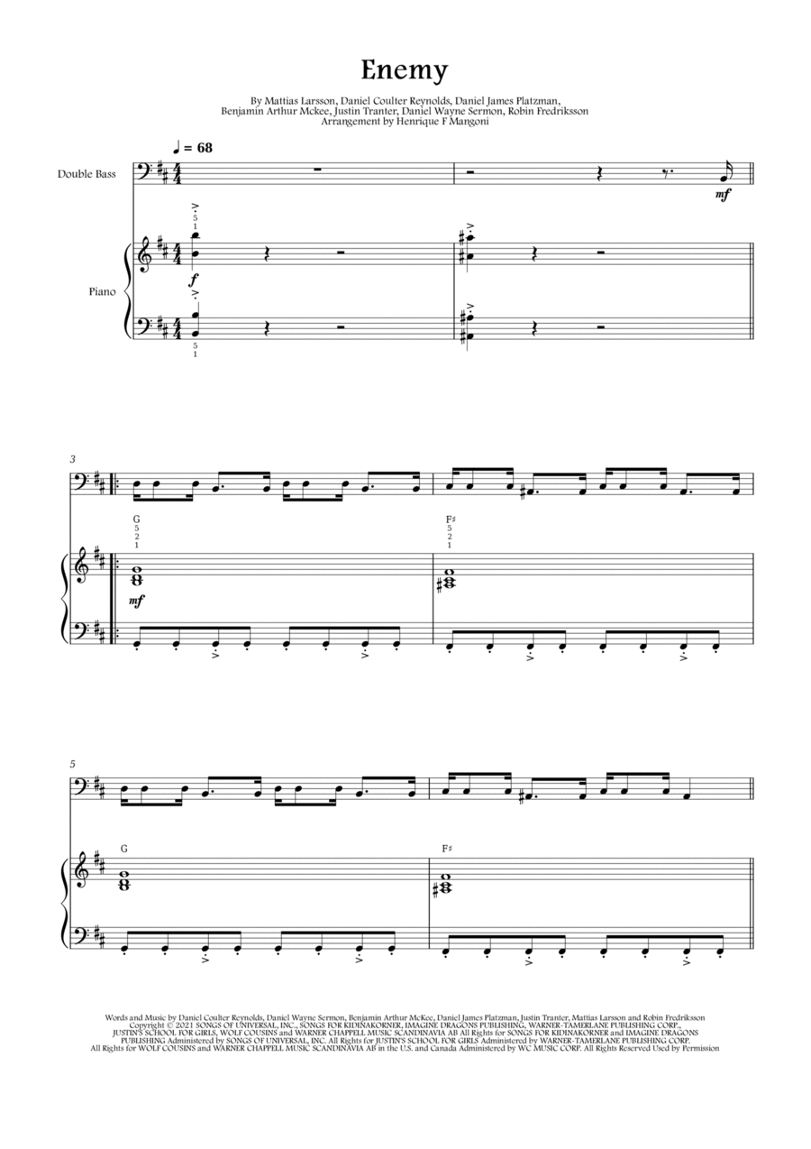 Enemy Double Bass scores gallery preview page 1