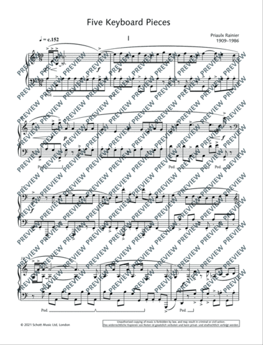 Five Keyboard Pieces Piano Solo scores gallery preview page 6