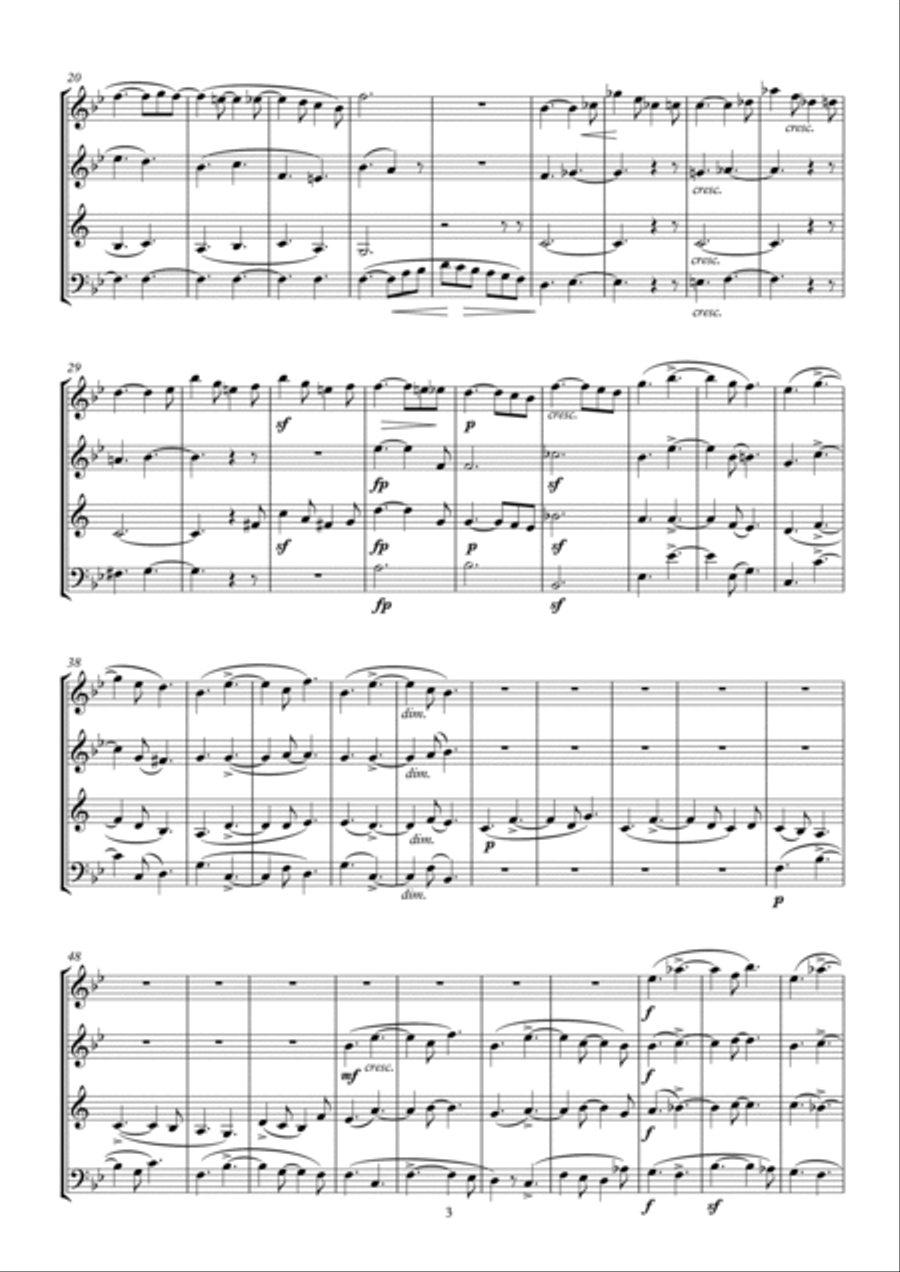 Schumann Quartet Op. 41 No. 1 arr. woodwind quartet Woodwind Quartet scores gallery preview page 3