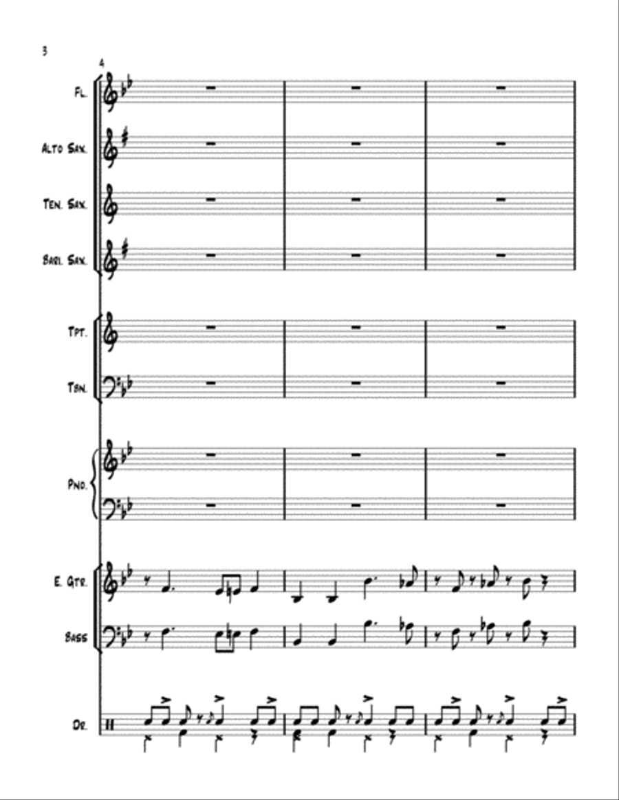 No Good Groove (for mix and match jazz ensemble, or big band) Jazz Ensemble scores gallery preview page 4