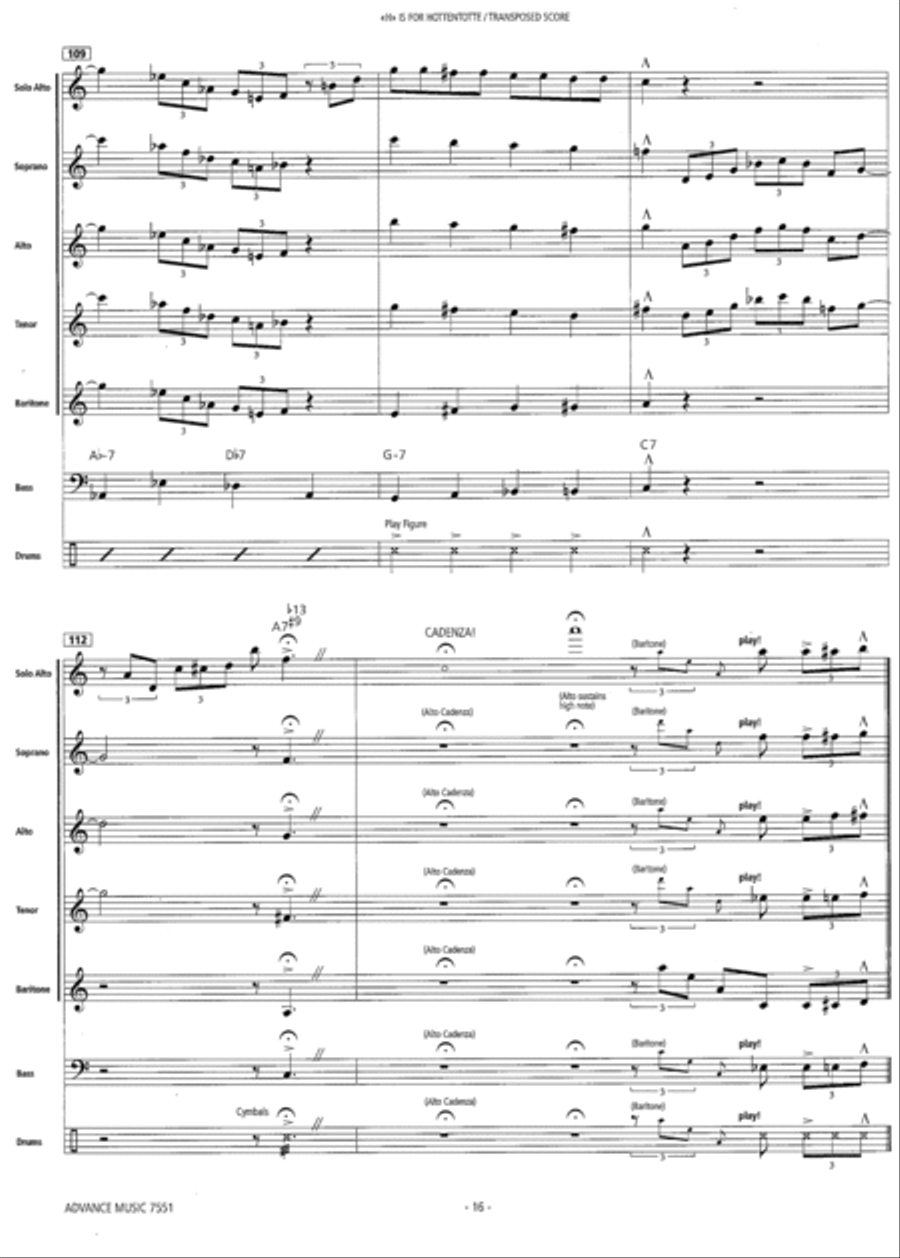 H is for Hottentotte Saxophone Quintet scores gallery preview page 2