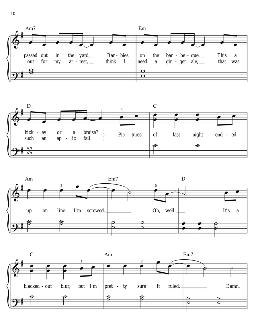 Last Friday Night (T.G.I.F.) Easy Piano scores gallery preview page 2