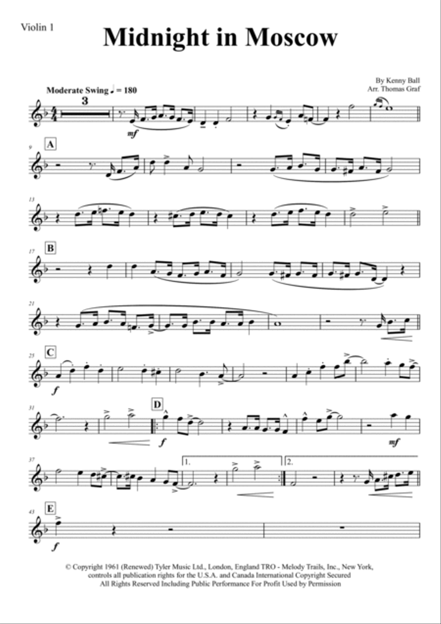 Midnight In Moscow String Quintet scores gallery preview page 5
