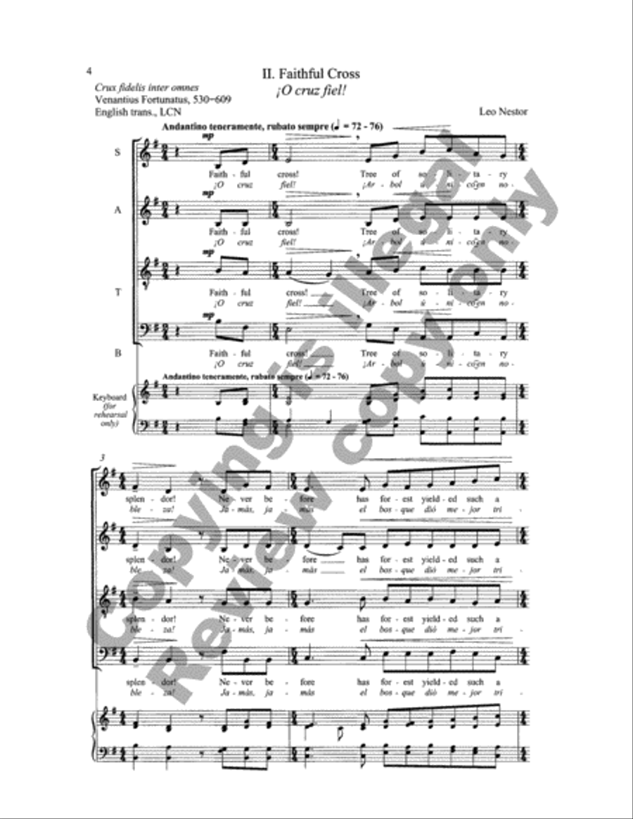 Two Miniatures for Holy Week: 1. An Hosanna Fanfare 2. Faithful Cross 4-Part scores gallery preview page 11