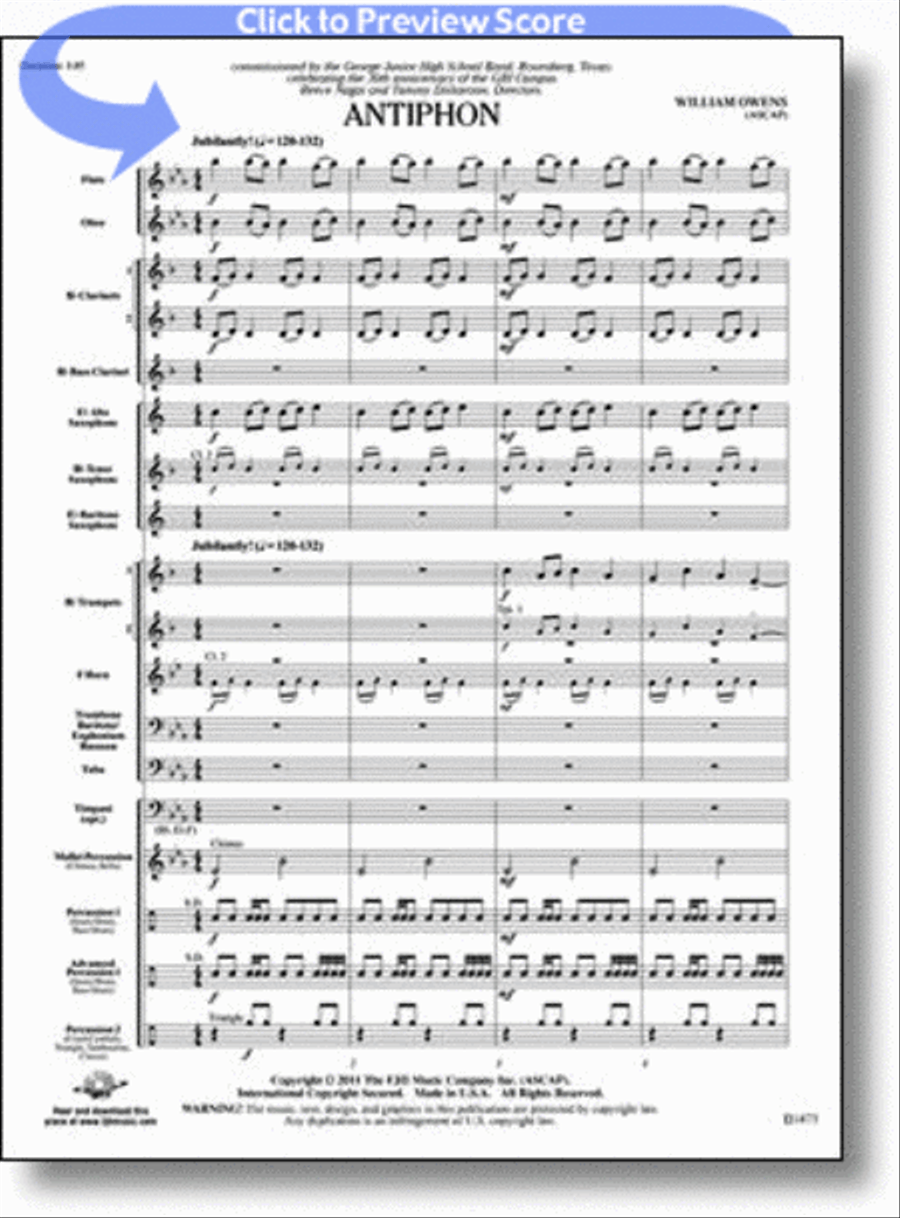Antiphon Antiphon Concert Band scores gallery preview page 1