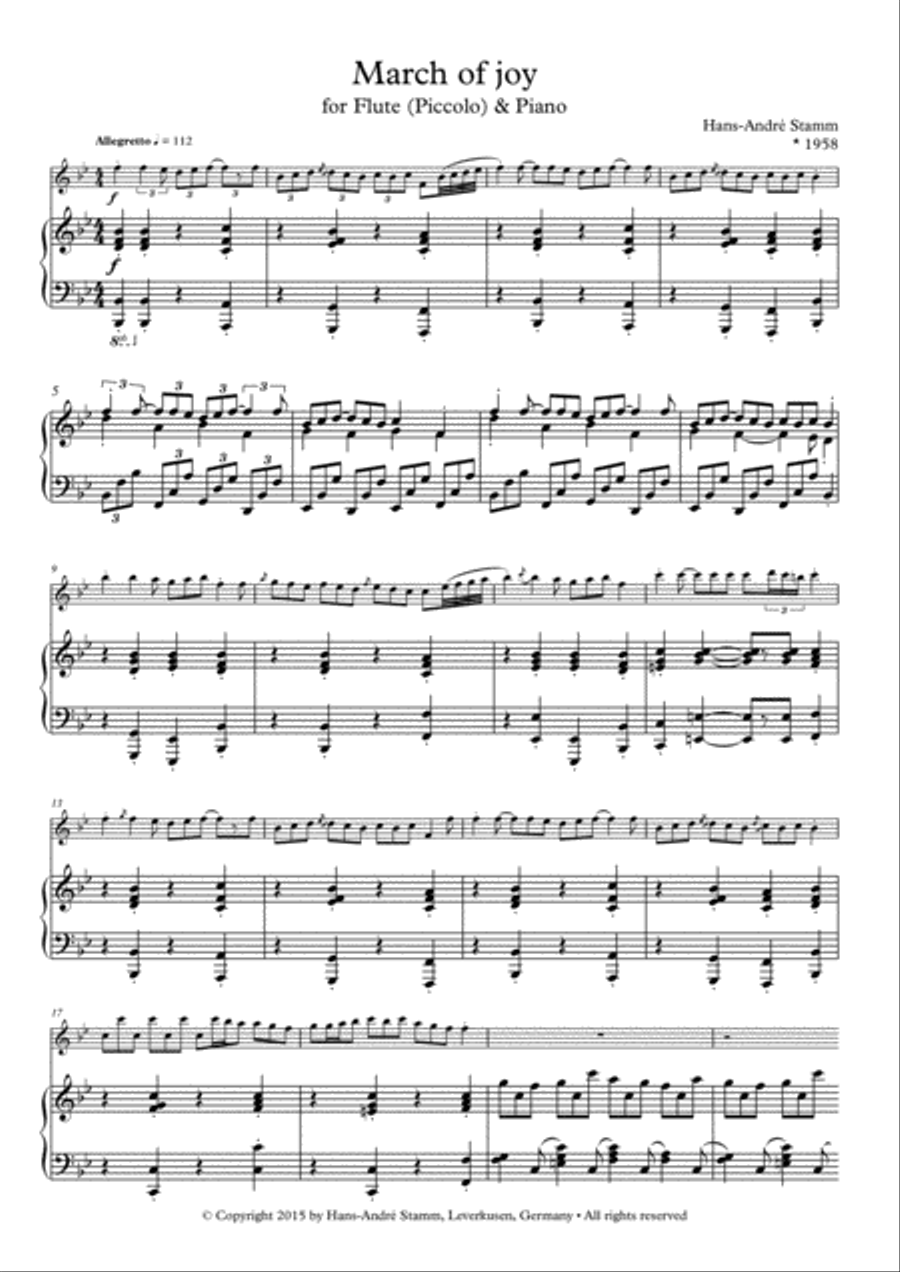 March of Joy for Flute (Piccolo) and Piano Small Ensemble scores gallery preview page 2