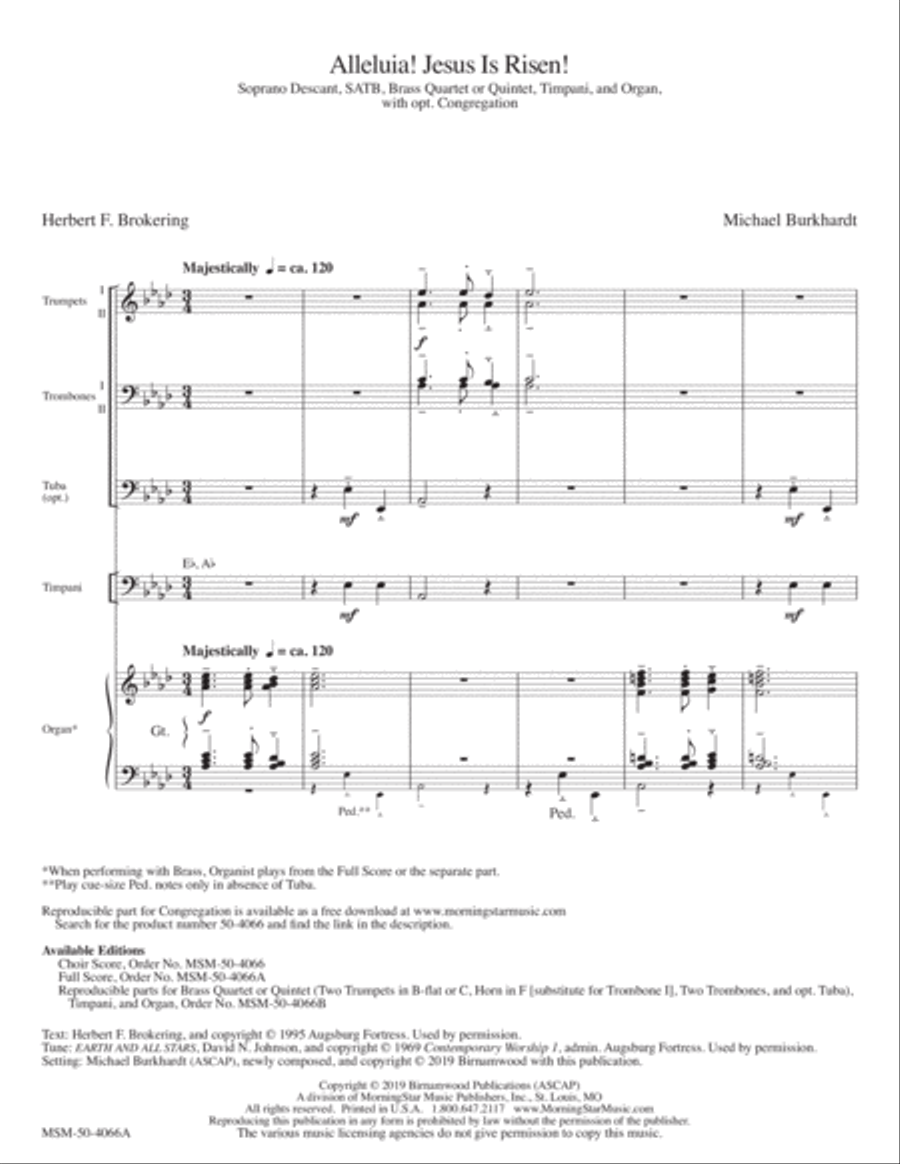 Alleluia! Jesus Is Risen! Choir scores gallery preview page 1