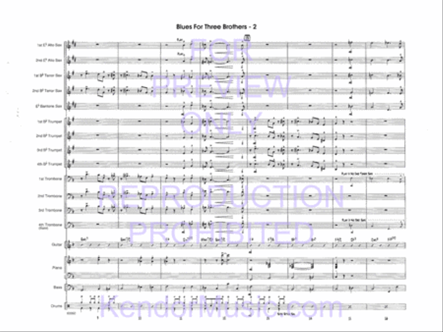 Blues For Three Brothers Jazz Ensemble scores gallery preview page 4