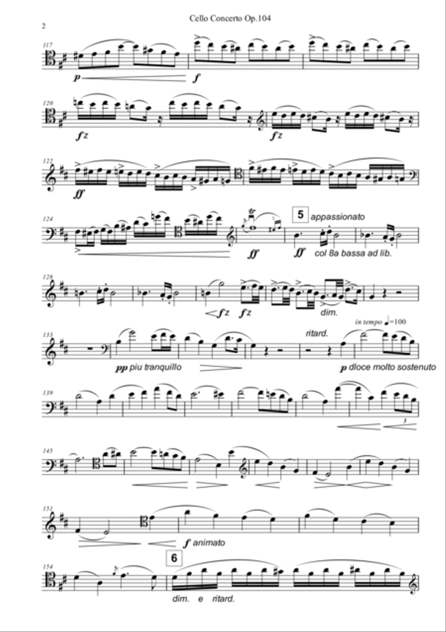 A. Dvorak : Cello Concerto Op.104 Cello Solo scores gallery preview page 2