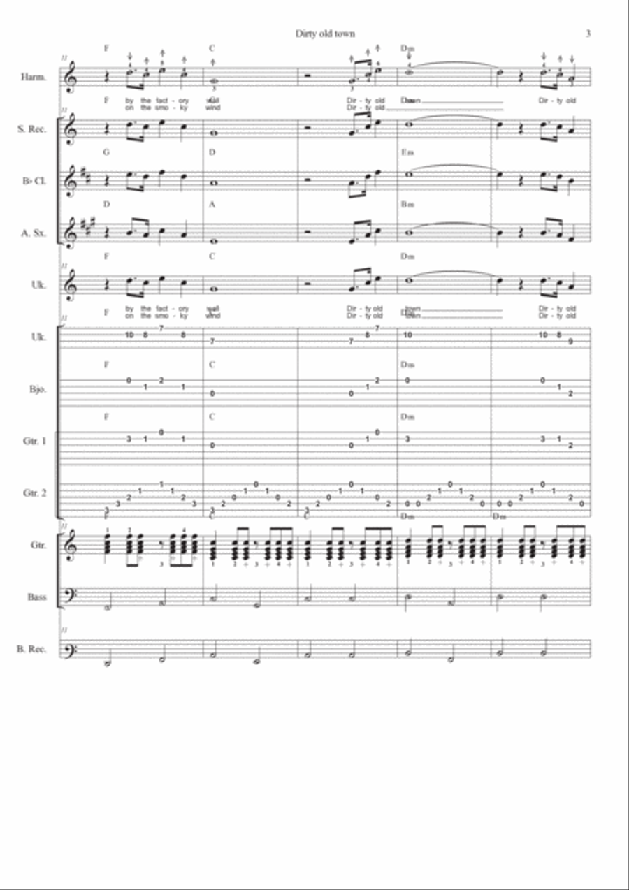Dirty Old Town Dirty Old Town Clarinet scores gallery preview page 4
