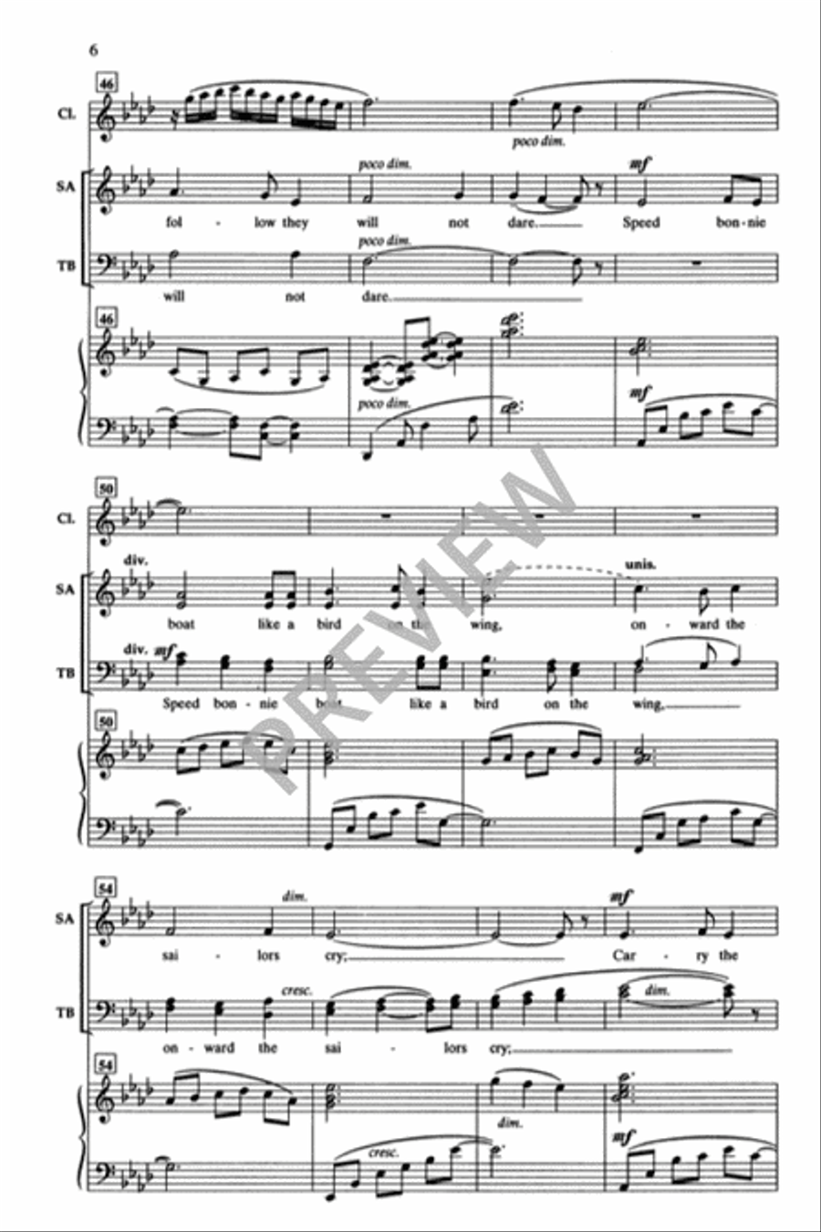 Over the Sea to Skye 4-Part scores gallery preview page 7