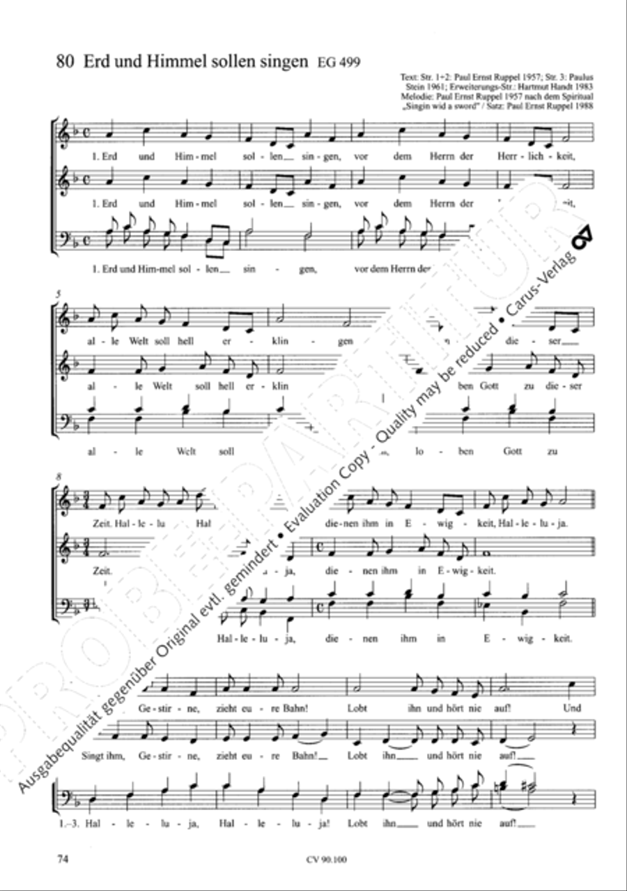 Chorsatze zum Evangelischen Gesangbuch Choir scores gallery preview page 79