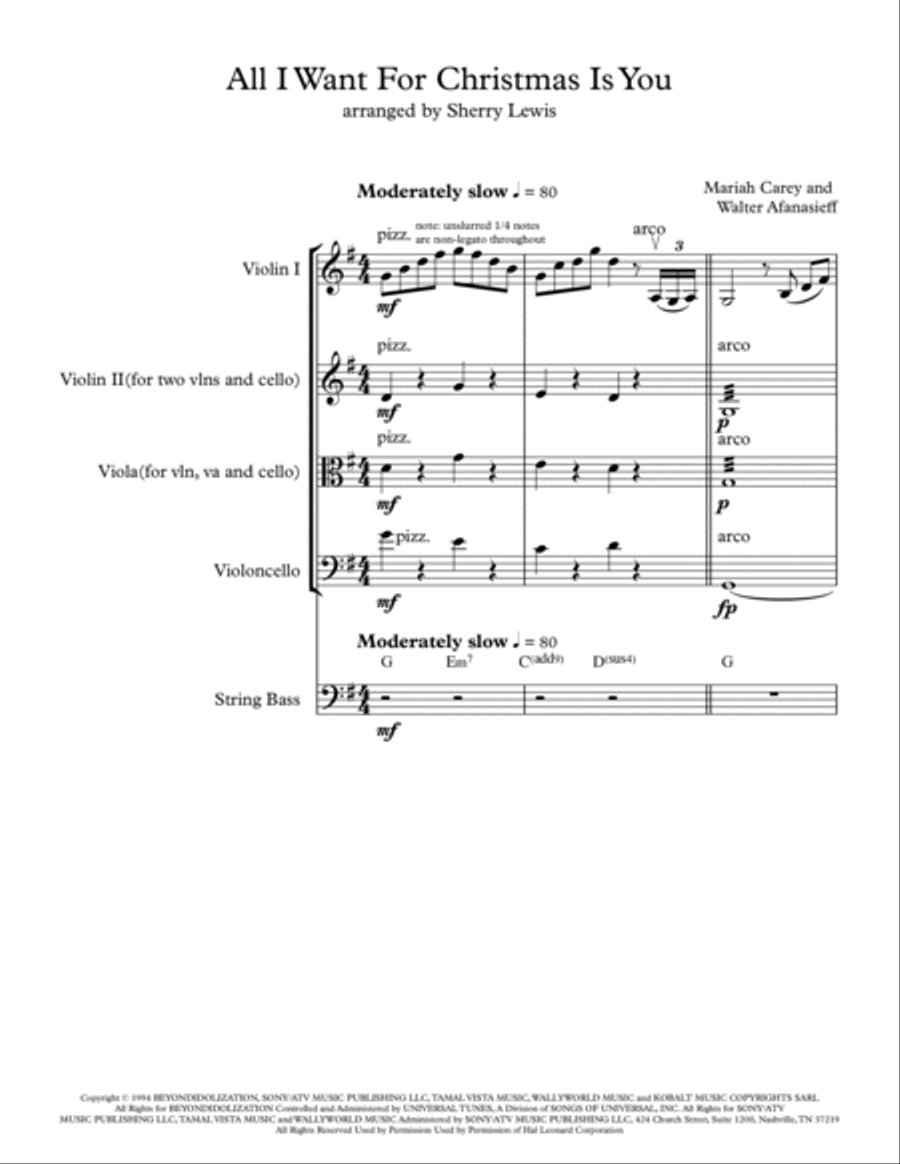 All I Want For Christmas Is You String Trio scores gallery preview page 4