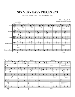 Six Very Easy Pieces nº 3 (Andante) - For Flute, Violin, Viola, Cello and Double Bass