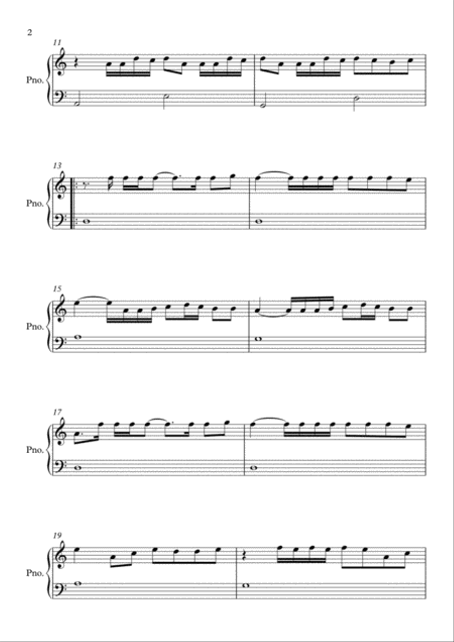 Chantaje A Minor Easy Piano scores gallery preview page 2
