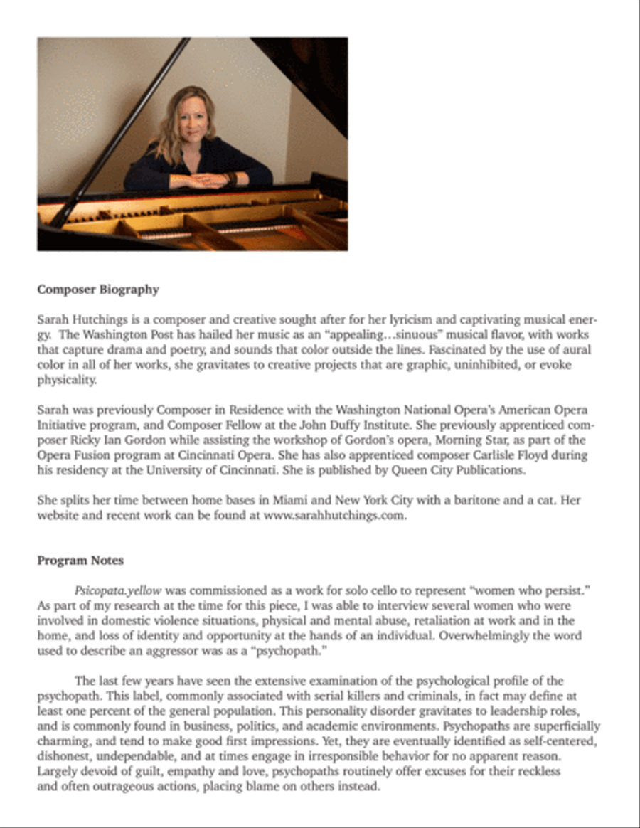 Psicopata.yellow for solo cello Cello Solo scores gallery preview page 2