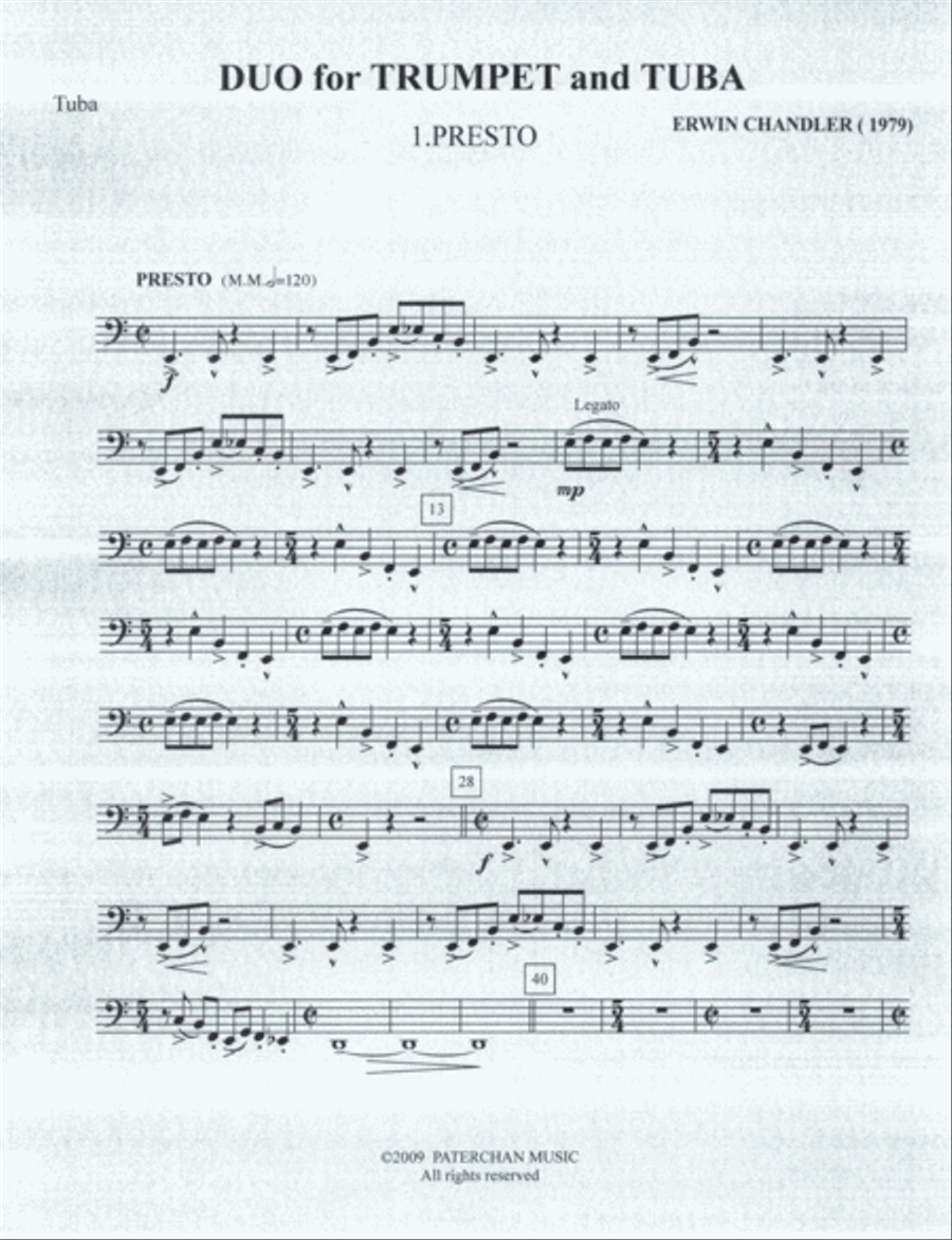 DUO for TRUMPET AND TUBA Brass Duet scores gallery preview page 2