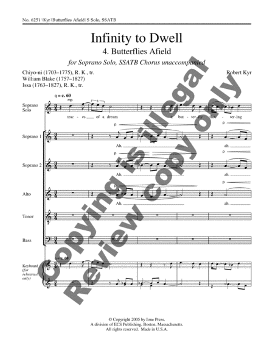 Infinity to Dwell: 4. Butterflies Afield SSATB scores gallery preview page 8