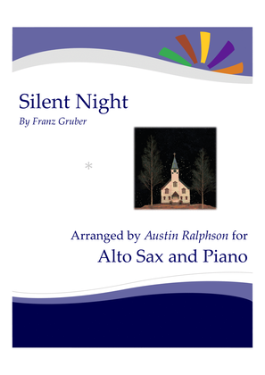 Book cover for Silent Night for alto sax solo - with FREE BACKING TRACK and piano accompaniment to play along