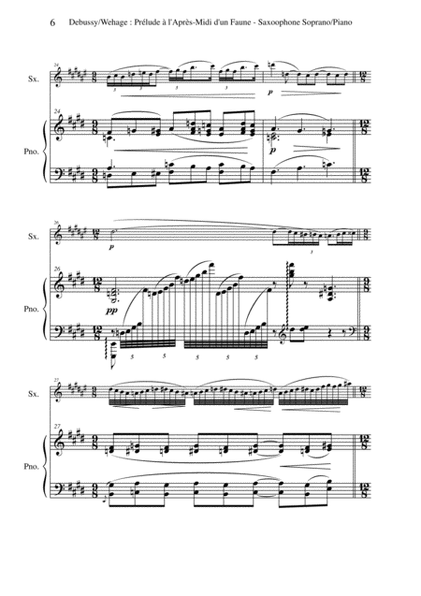 Claude Debussy: Prélude à L'Après-midi d'un Faune, arranged for Bb soprano saxophone and piano