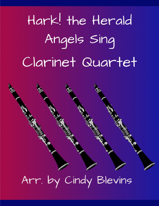 Book cover for Hark! the Herald Angels Sing, for Clarinet Quartet