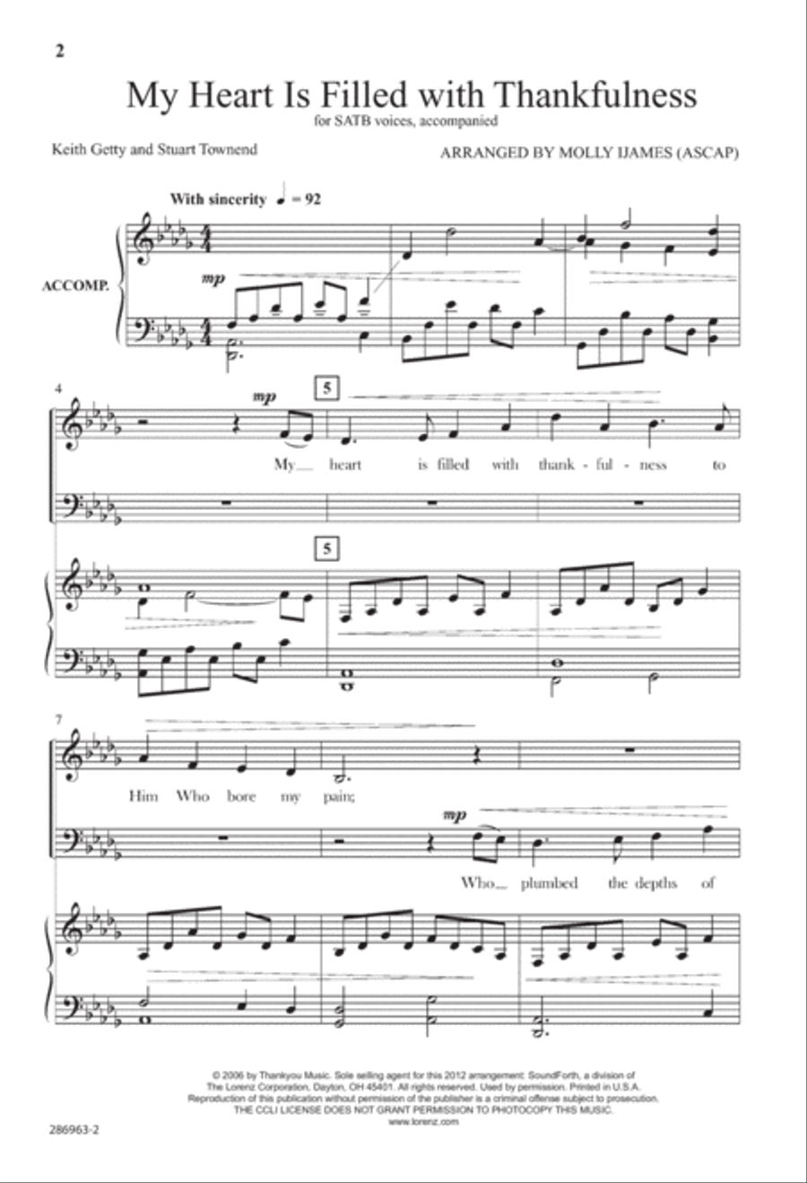 My Heart is Filled With Thankfulness 4-Part scores gallery preview page 2