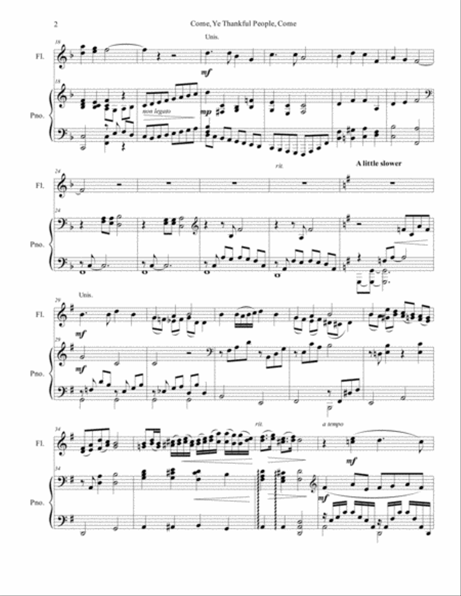 Come, Ye Thankful People, Come Piano scores gallery preview page 2
