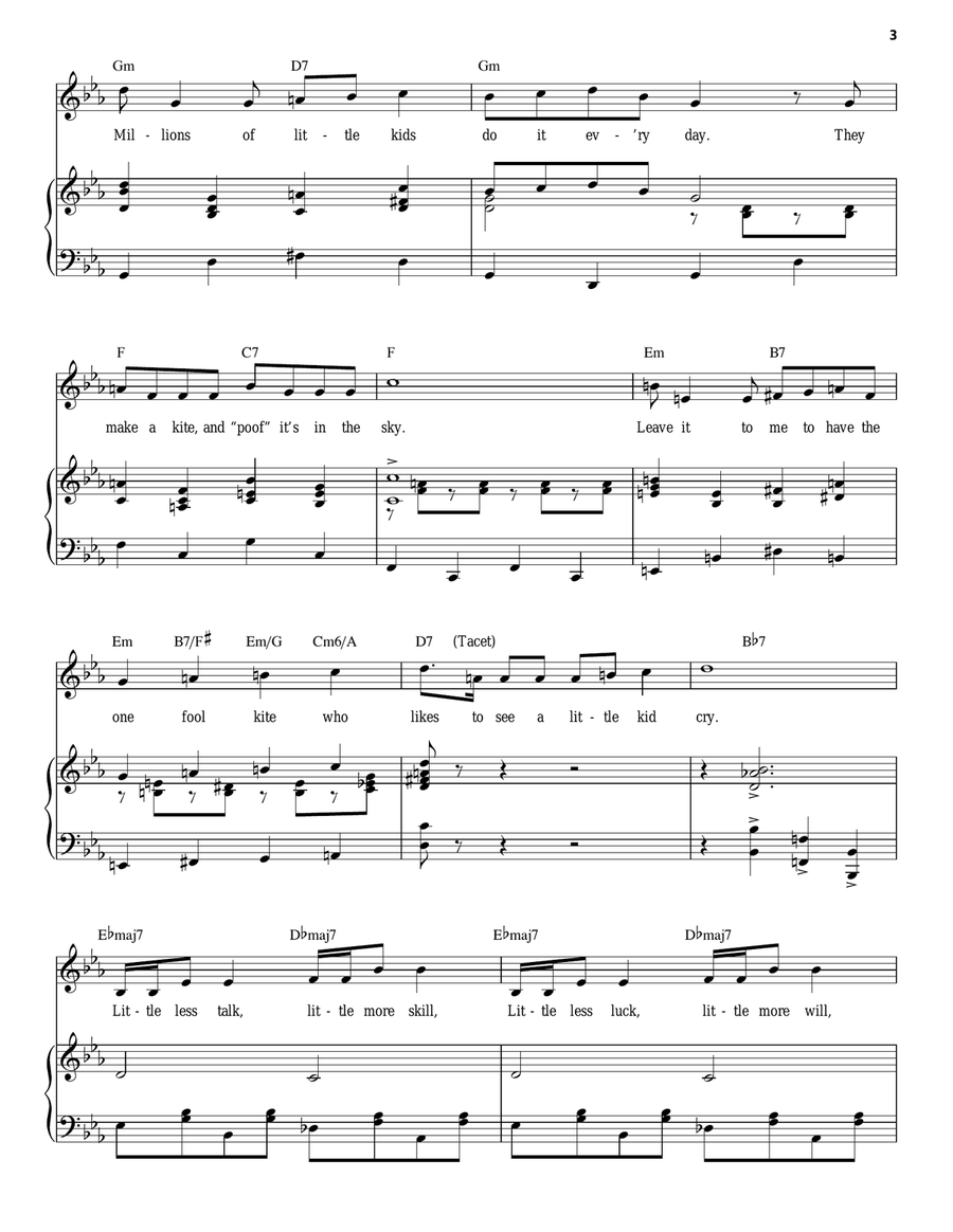 The Kite (Charlie Brown's Kite) Piano, Vocal scores gallery preview page 3