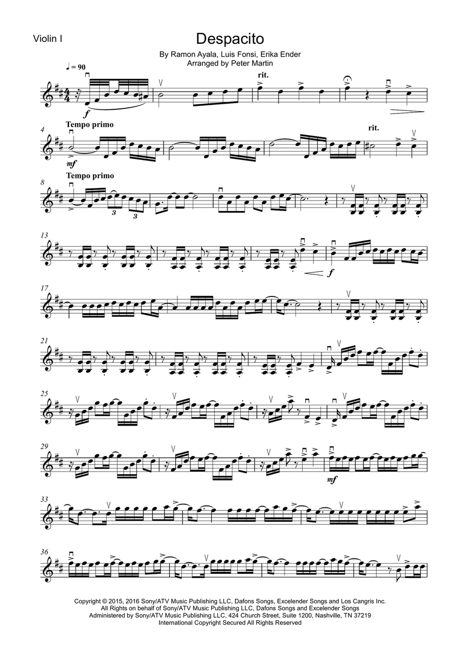 Despacito String Quartet scores gallery preview page 3