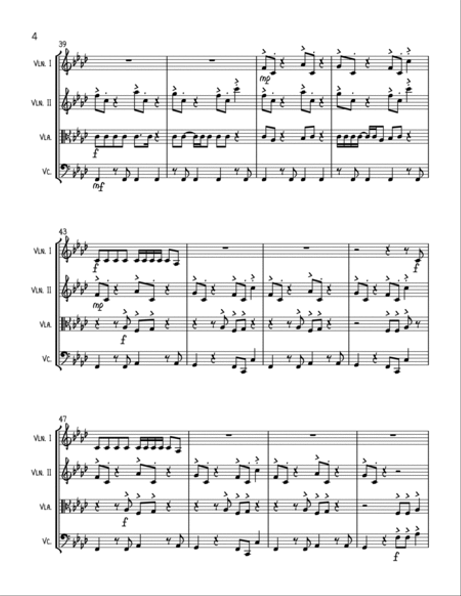 Nu** As In Paris String Quartet scores gallery preview page 4