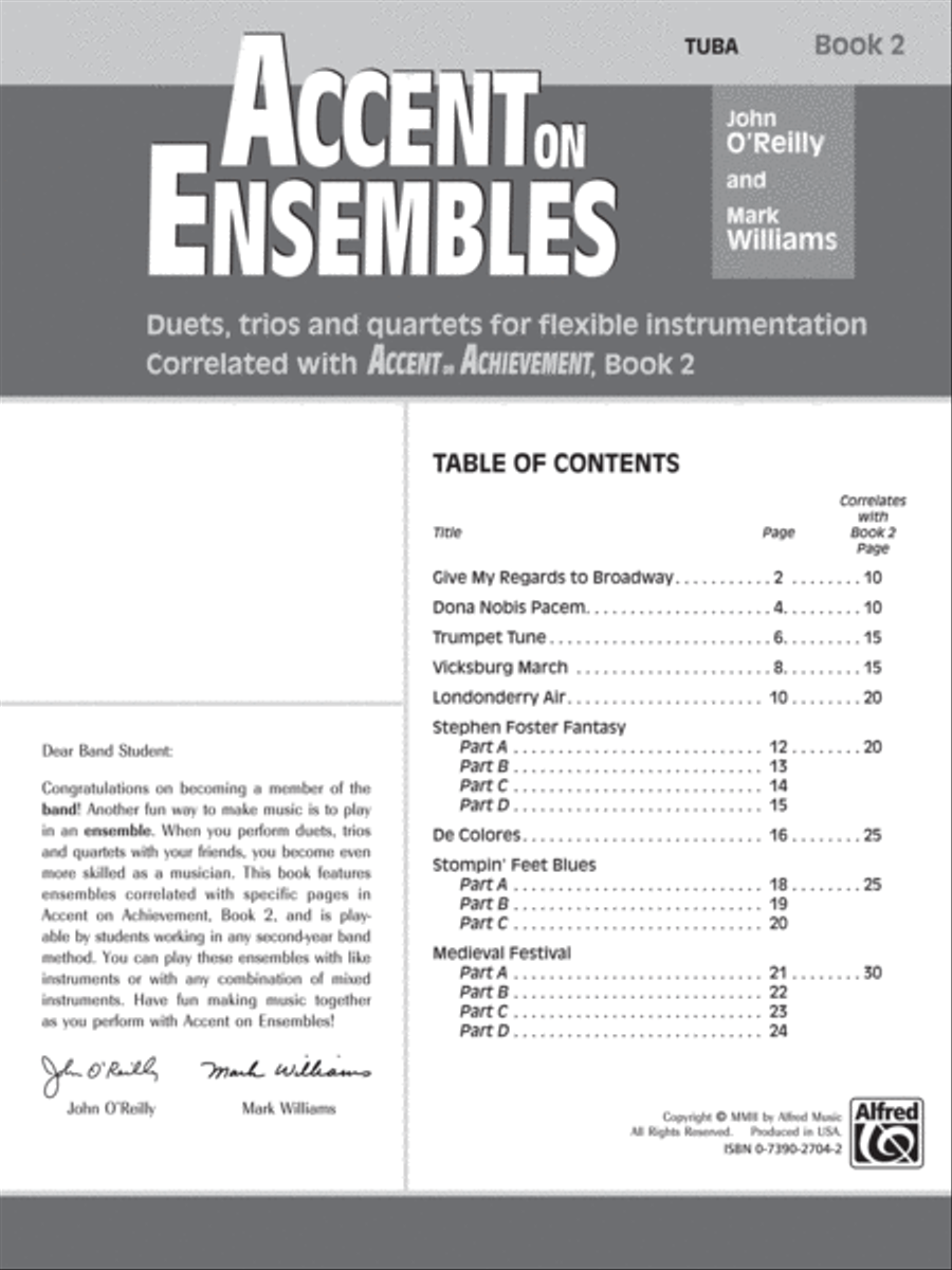 Accent on Ensembles Concert Band Methods scores gallery preview page 2