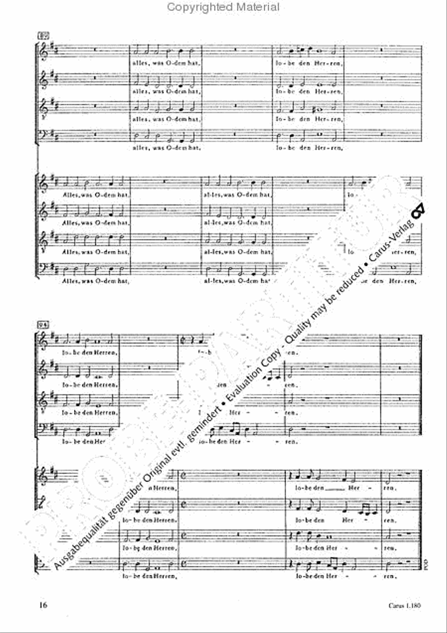 Lobet den Herren in seinem Heiligtum 4-Part scores gallery preview page 17