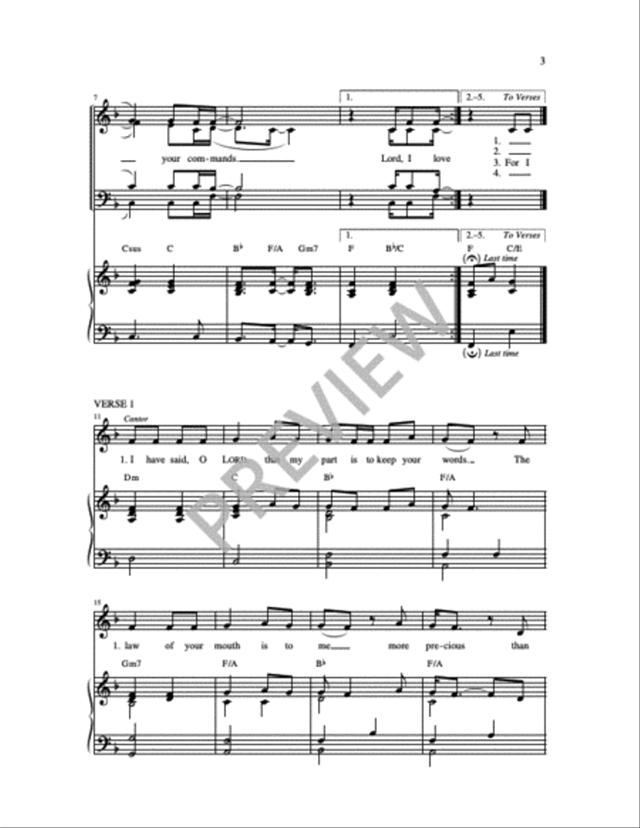Lord I Love Your Commands: Psalm 119 4-Part scores gallery preview page 3