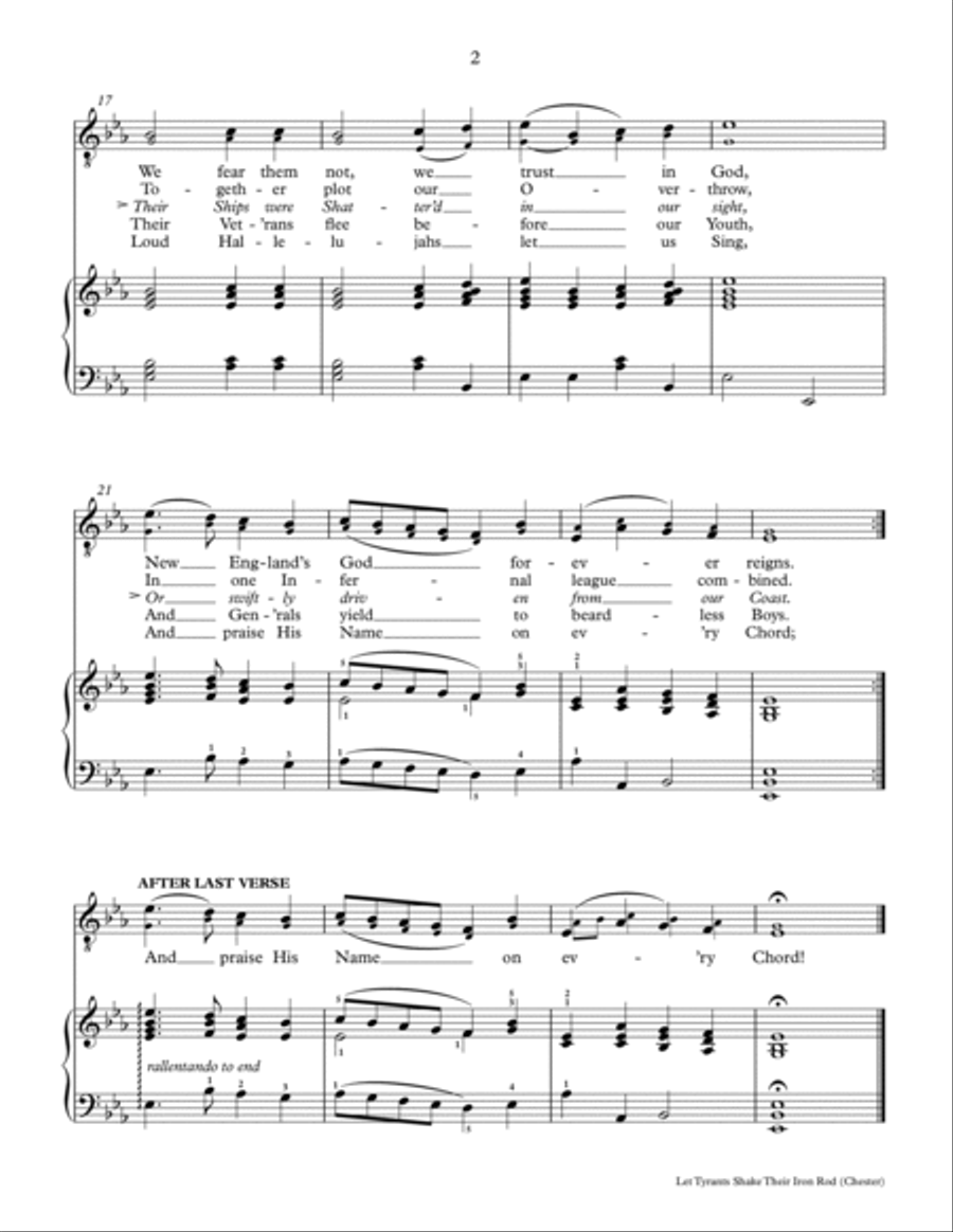 Let Tryants Shake Their Iron Rod (Chester) Piano, Vocal, Guitar scores gallery preview page 2