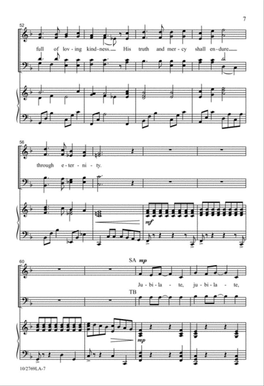 Jubilate, Sing to God 4-Part scores gallery preview page 7