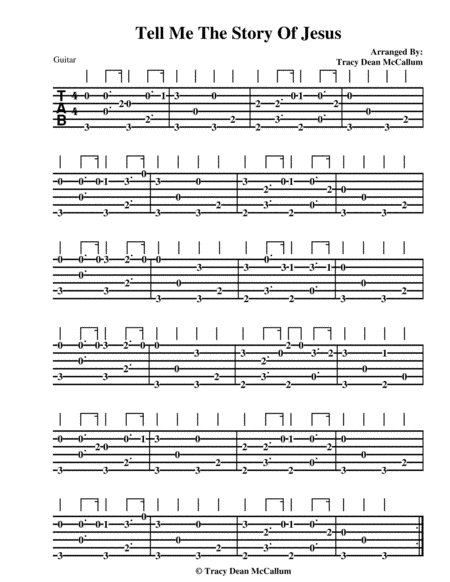 Tell Me The Story Of Jesus Guitar Tablature image number null