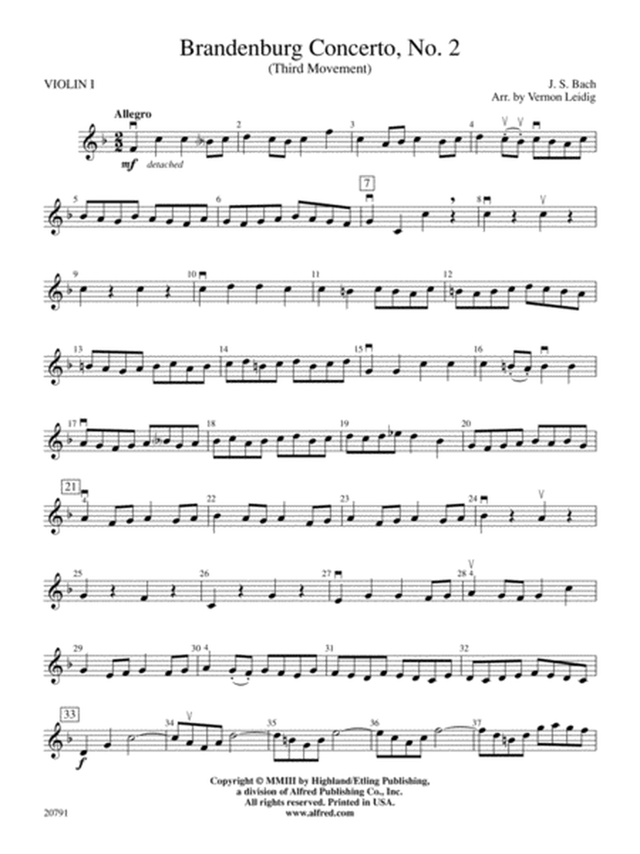 Brandenburg Concerto No. 2 (3rd Movement): 1st Violin