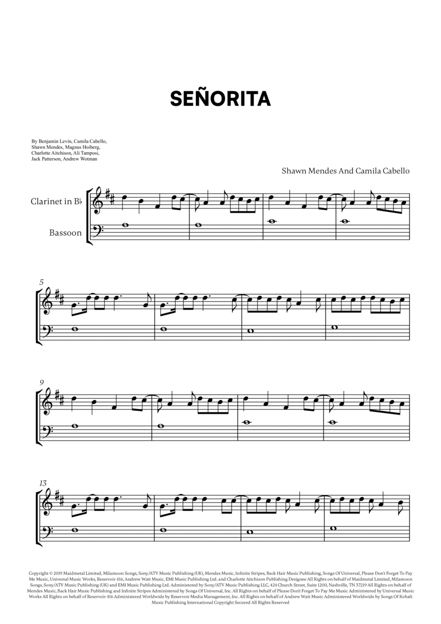 Señorita Señorita Woodwind Duet scores gallery preview page 1