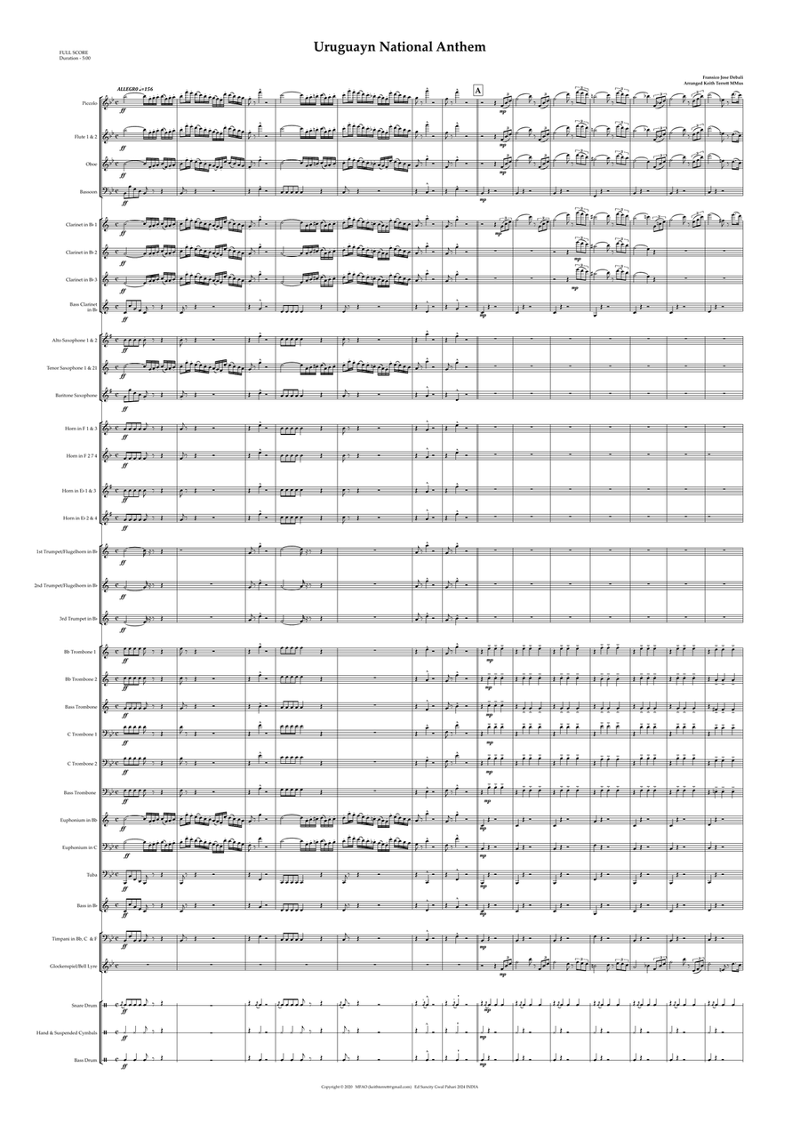 Uruguayan National Anthem for Concert/Symphonic/Military/Wind Band (World National Anthem Series) Concert Band scores gallery preview page 2