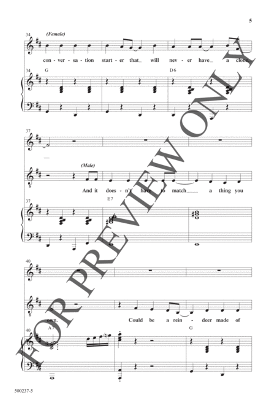 The Ugly Christmas Sweater Song - Anthem 4-Part scores gallery preview page 5