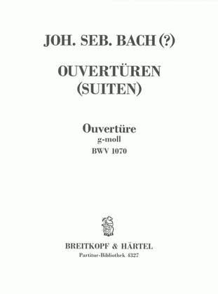 Book cover for Overture (Suite) in G minor BWV 1070