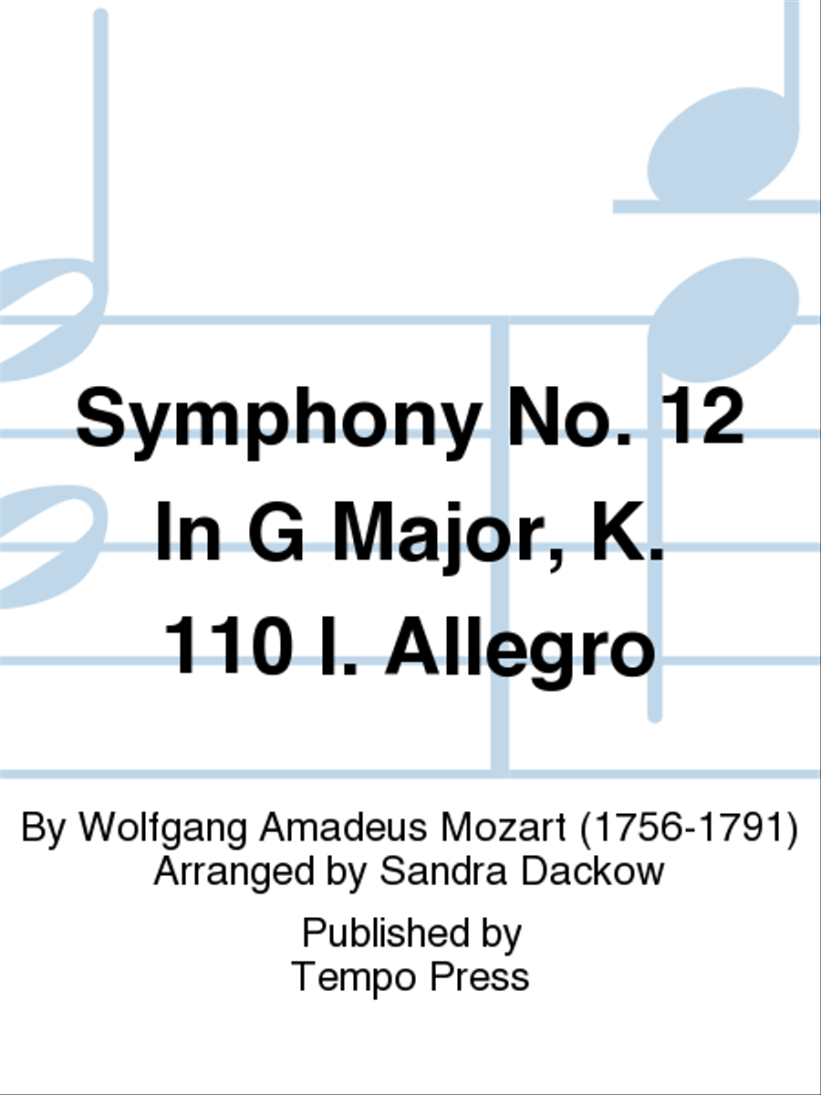 Symphony No. 12 in G K. 110: Allegro (1st movement) Orchestra scores gallery preview page 1