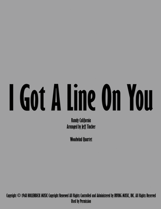 Book cover for I Got A Line On You